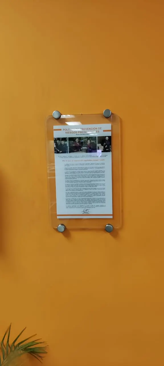 Acrílico con impresión en espejo montado en muro
