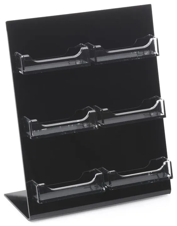 Base con porta credencial en acrílico negro