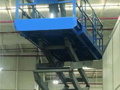 Señalización de almacén instalada con plataforma de tijera